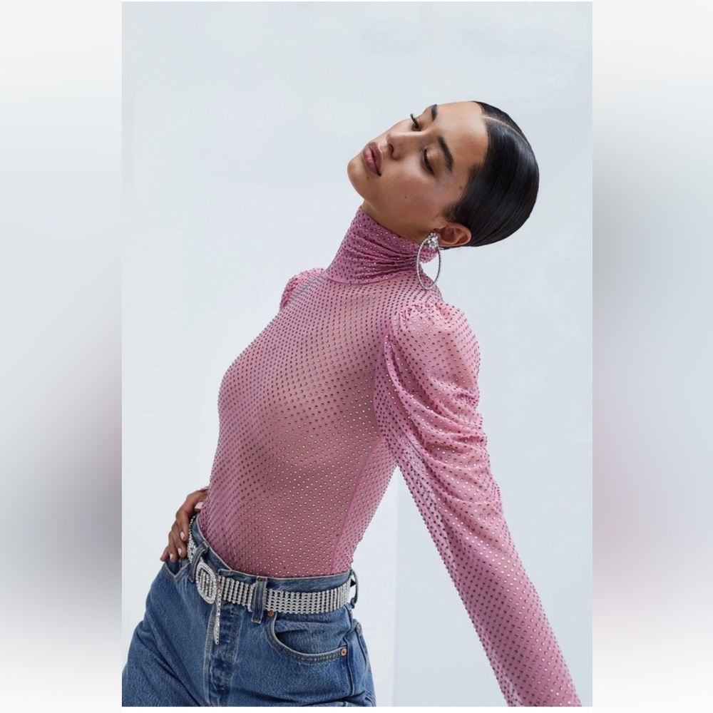 NWT Kiara Turtleneck in Pink FOR LOVE & LEMONS Size Medium